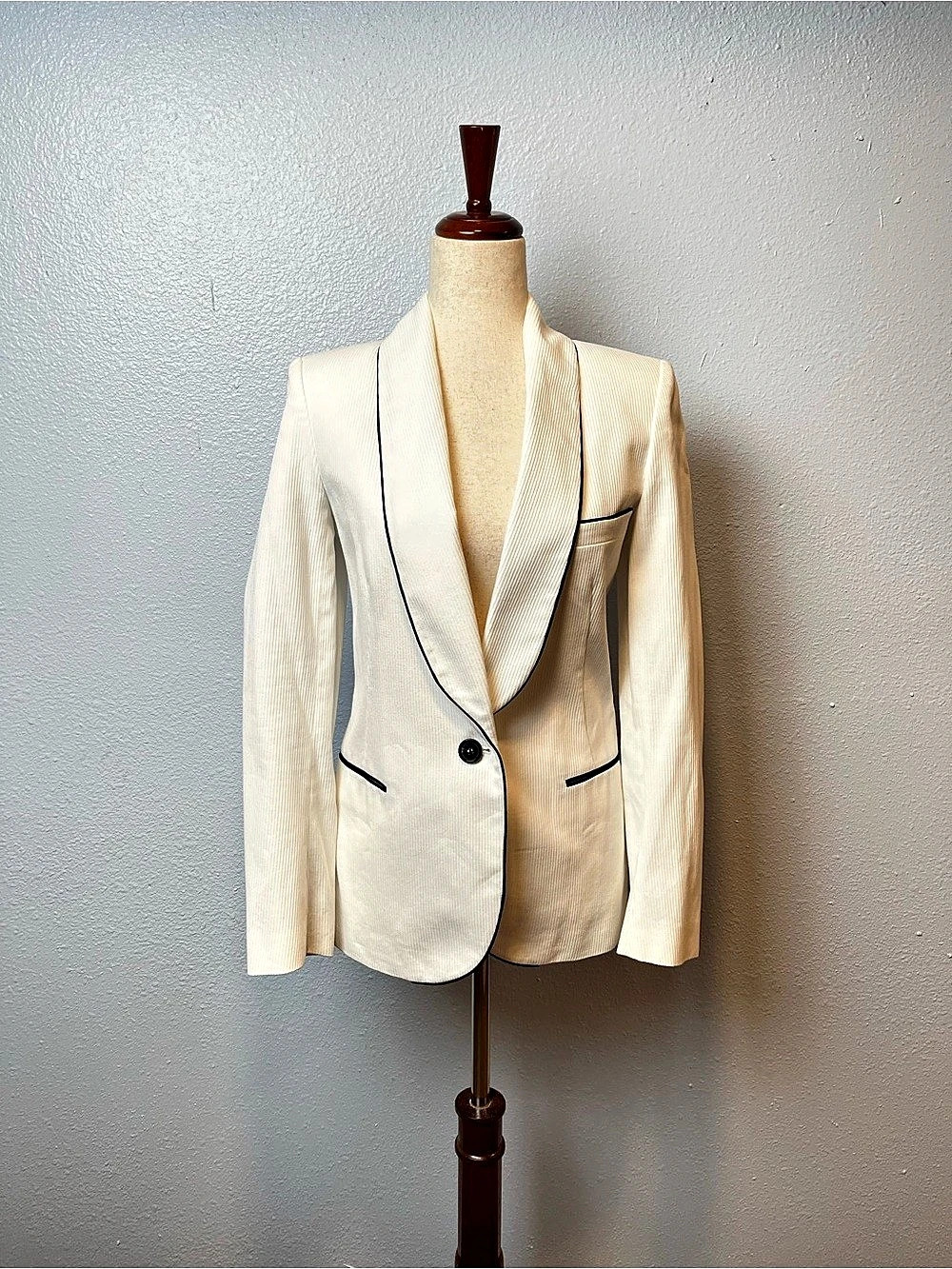 Isabel Marant Étoile White Blazer Blazer with with Black Trim Size 2/4